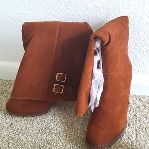Shoe Dazzle Knee High Boot Size 11 Cognac